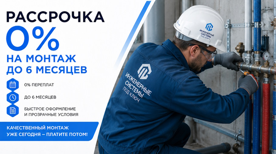 Акция! Рассрочка 0% на монтаж до 6 месяцев